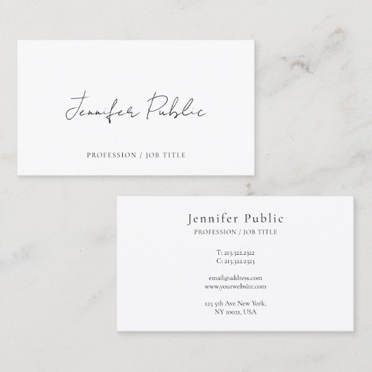 Custom Calligraphy Script Template Semi-Gloss 名刺 (正面/裏面)