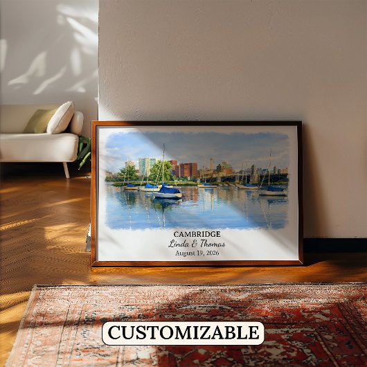 Custom Cambridge Wall Art, Massachusetts Poster ポスター
