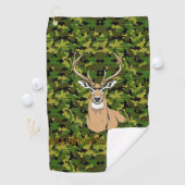 Custom camo deer golf towel ゴルフタオル (インサイチュ)