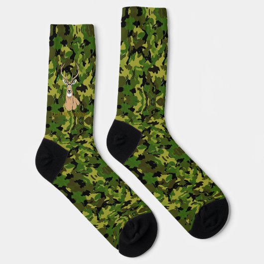 Custom camo whitetail crew socks ソックス (右)