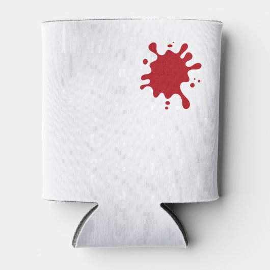 Custom Can Cooler – Red Splash Design 缶クーラー (正面)