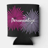 Custom can cooler with pink fireworks design 缶クーラー (裏面)