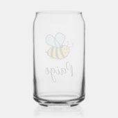 Custom can glass with happy honey bee design ガラス缶 (裏面)
