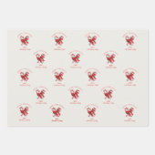 Custom candy cane Christmas red gift ラッピングペーパーシート (正面)