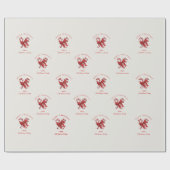 Custom candy cane Christmas red gift ラッピングペーパー (フラット)