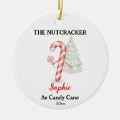 Custom Candy Cane Nutcracker Photo Christmas セラミックオーナメント (正面)