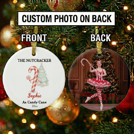 Custom Candy Cane Nutcracker Photo Christmas セラミックオーナメント