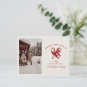 Custom candy cane watercolor Christmas photo gift シーズンポストカード (スタンド正面)