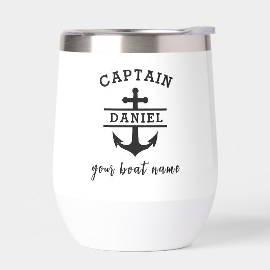 Custom Captain Boat Name Nautical Anchor (左面)