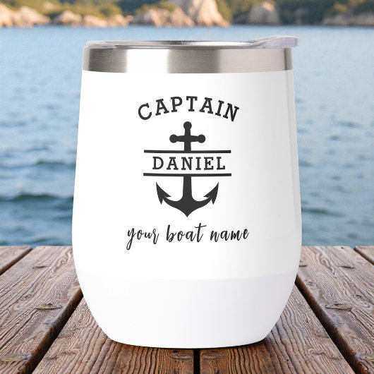 Custom Captain Boat Name Nautical Anchor