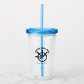 Custom Captain Boat Nautical Gift アクリルタンブラー (正面)