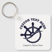 Custom Captain Boat Nautical Gift キーホルダー (正面)