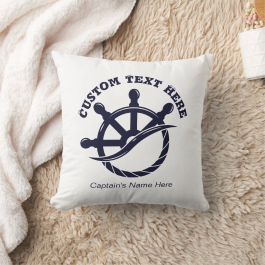Custom Captain Boat Nautical Gift クッション (ブランケット)