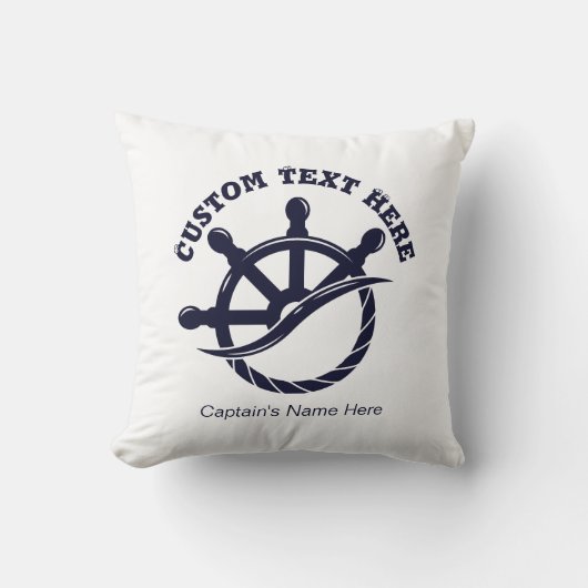 Custom Captain Boat Nautical Gift クッション (正面)