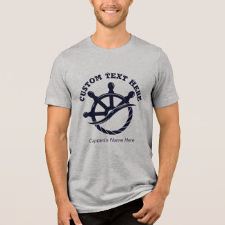 Custom Captain Boat Nautical Gift トライブレンドTシャツ