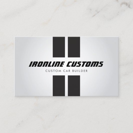 Custom Car Builder Racing Stripes Gray 名刺 (正面)