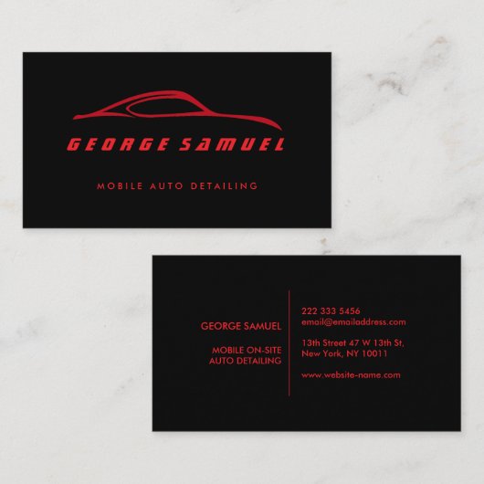 Custom Car Repair & Modern Auto Detailing  名刺 (正面/裏面)