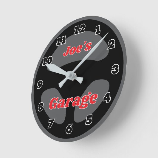 Custom car steering wheel garage wall clock design ラウンド壁時計 (傾斜)