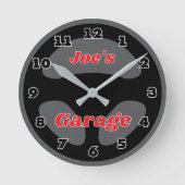 Custom car steering wheel garage wall clock design ラウンド壁時計 (正面)