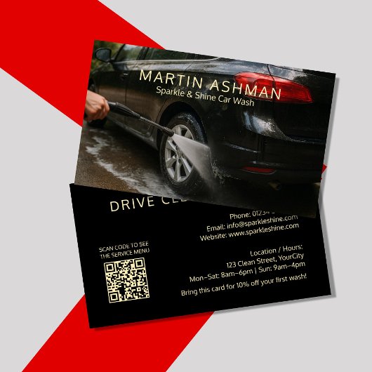 Custom Car Wash Business Cards – Professional Auto 名刺