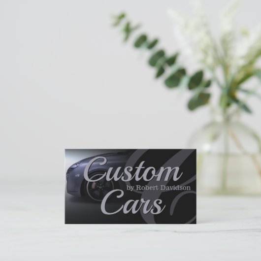 Custom car wrap business card 名刺 (スタンド正面)
