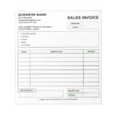 Custom Carbonless Sales Invoice Form, Company Name ノートパッド (正面)