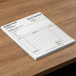 Custom Carbonless Sales Invoice Form, Company Name ノートパッド