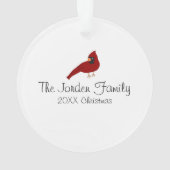 Custom Cardinal Christmas Family Ornament オーナメント (裏面)
