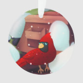 Custom Cardinal Christmas Family Ornament オーナメント (正面)