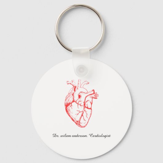 Custom Cardiologist Heart Anatomy Art キーホルダー (正面)