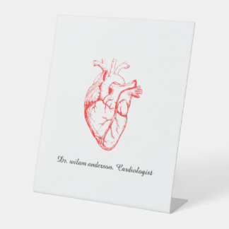 Custom Cardiologist Heart Anatomy Art 台座サイン