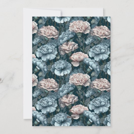 Custom Carnation Accent Teen Birthday 招待状 (裏面)