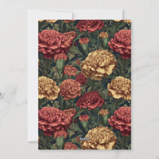 Custom Carnation Sparkle Boho Birthday 招待状 (裏面)