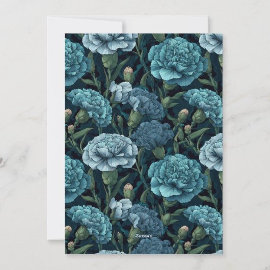 Custom Carnation Sparkle Happy Birthday 招待状 (裏面)