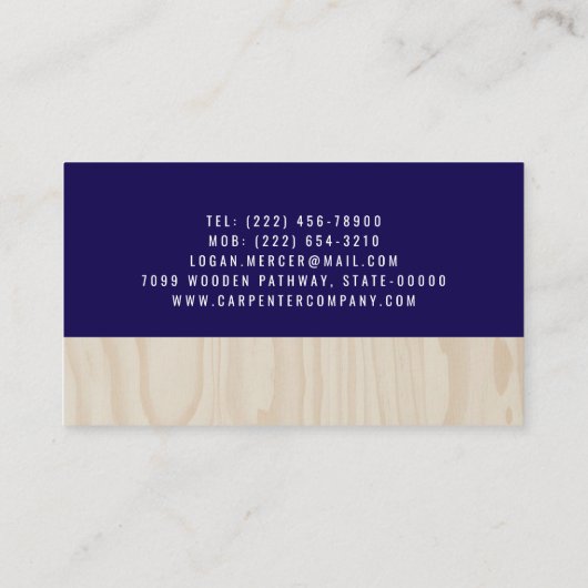 Custom Carpentry & Construction Contractor 名刺 (裏面)