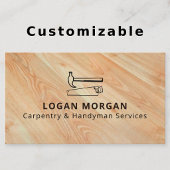 Custom Carpentry Handyman Wood Tools Modern 名刺