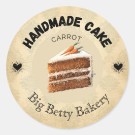 Custom Carrot Cake Labels | Personalized Bakery Pa ラウンドシール
