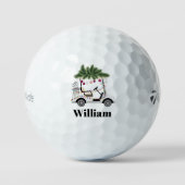 Custom Cart Name Golf Balls Christmas Golfer ゴルフボール (正面)