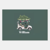 Custom Cart Name Golf Balls Christmas Golfer ラッピングペーパーシート (正面)
