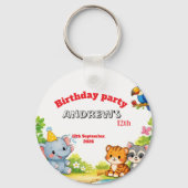 Custom Cartoon Animal Birthday Invitation キーホルダー (裏面)