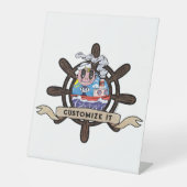 Custom Cartoon Sailor Nautical Ship Wheel  台座サイン (正面)