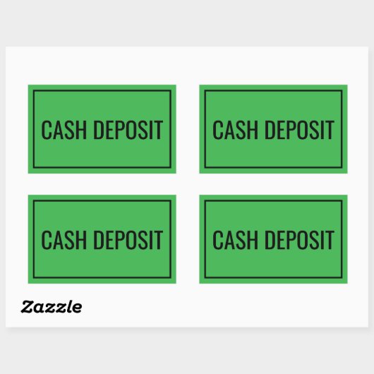 Custom Cash Deposit Text Sticker for Banking Use 長方形シール (シート)