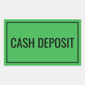 Custom Cash Deposit Text Sticker for Banking Use 長方形シール (正面)