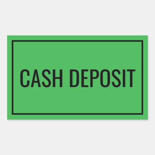 Custom Cash Deposit Text Sticker for Banking Use 長方形シール (正面)