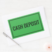 Custom Cash Deposit Text Sticker for Banking Use 長方形シール (封筒)