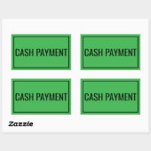 Custom Cash Payment Text Sticker for Banking Use 長方形シール (シート)