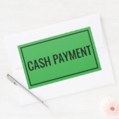 Custom Cash Payment Text Sticker for Banking Use 長方形シール (封筒)