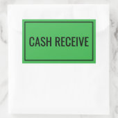 Custom Cash Received Text Sticker for Banking Use 長方形シール (バッグ)