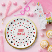 Custom Casino Party Decor, Poker Playing Cards ペーパープレート (パーティー)