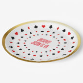 Custom Casino Party Decor, Poker Playing Cards ペーパープレート (アングル)